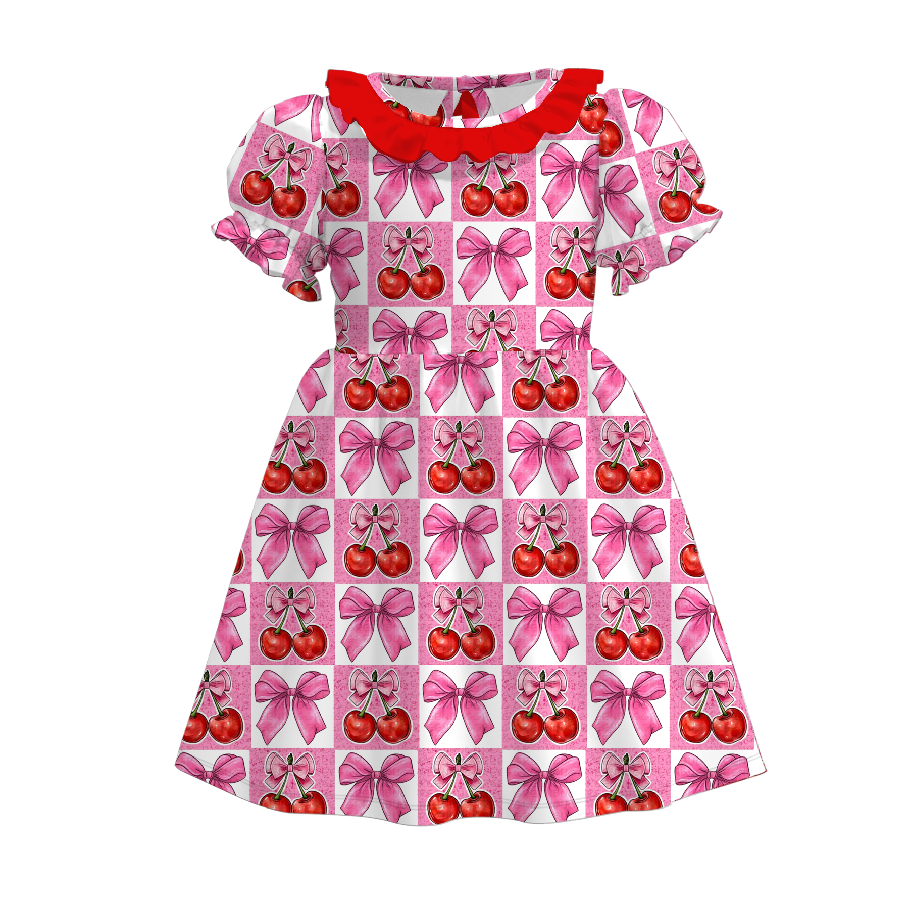 (Pre Order)Girls Spring and Summer Cherry Print Dress