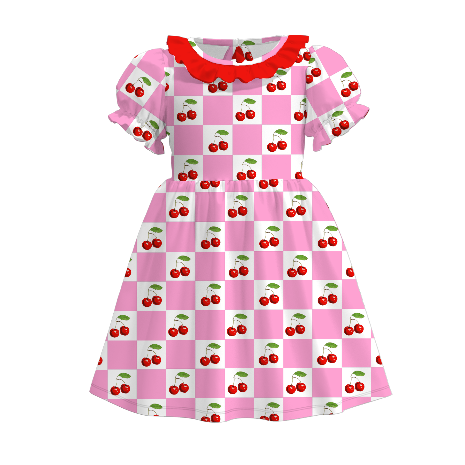 (Pre Order)Girls Spring and Summer Cherry Print Dress