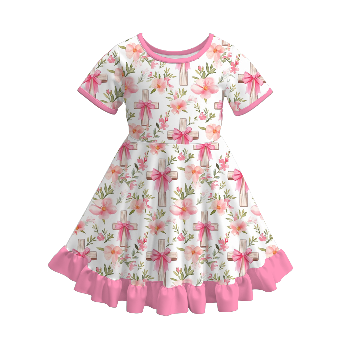 (Pre Order)Girls Easter Bunny Print Dress