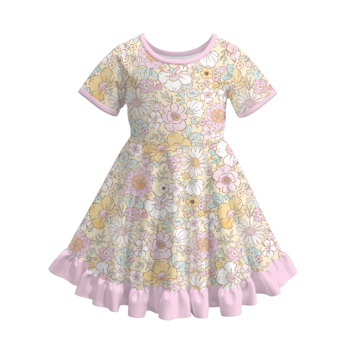 (Pre Order)Girls Easter Bunny Print Dress