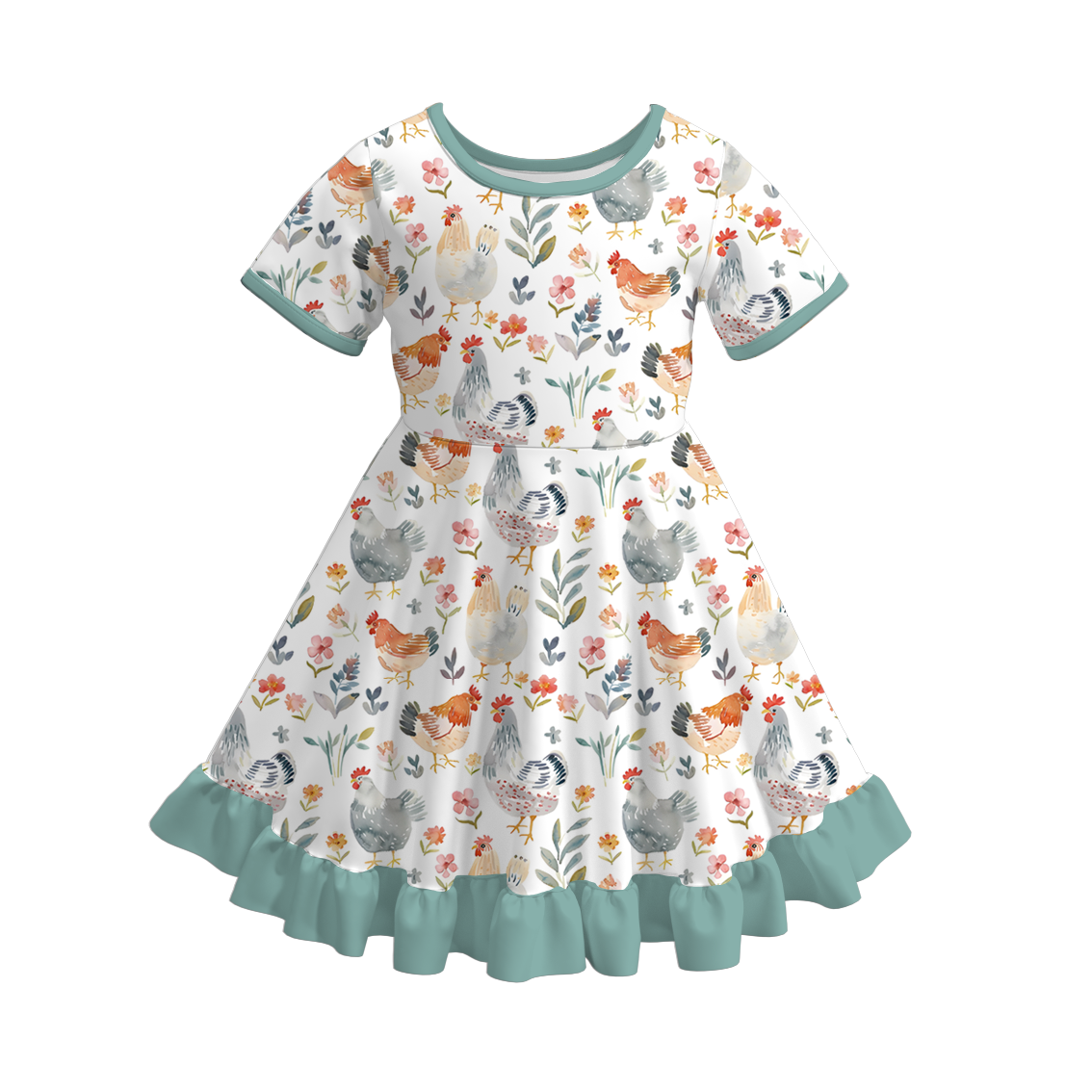 (Pre Order)Girls Easter Bunny Print Dress