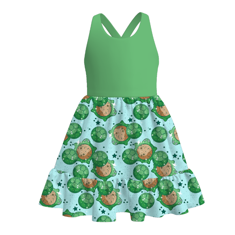 (Pre Order)Girls Spring and Summer Cartoon Print Dress