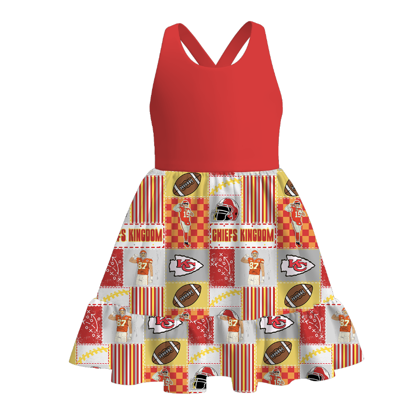 (Pre Order)Girls Spring and Summer Cartoon Print Dress