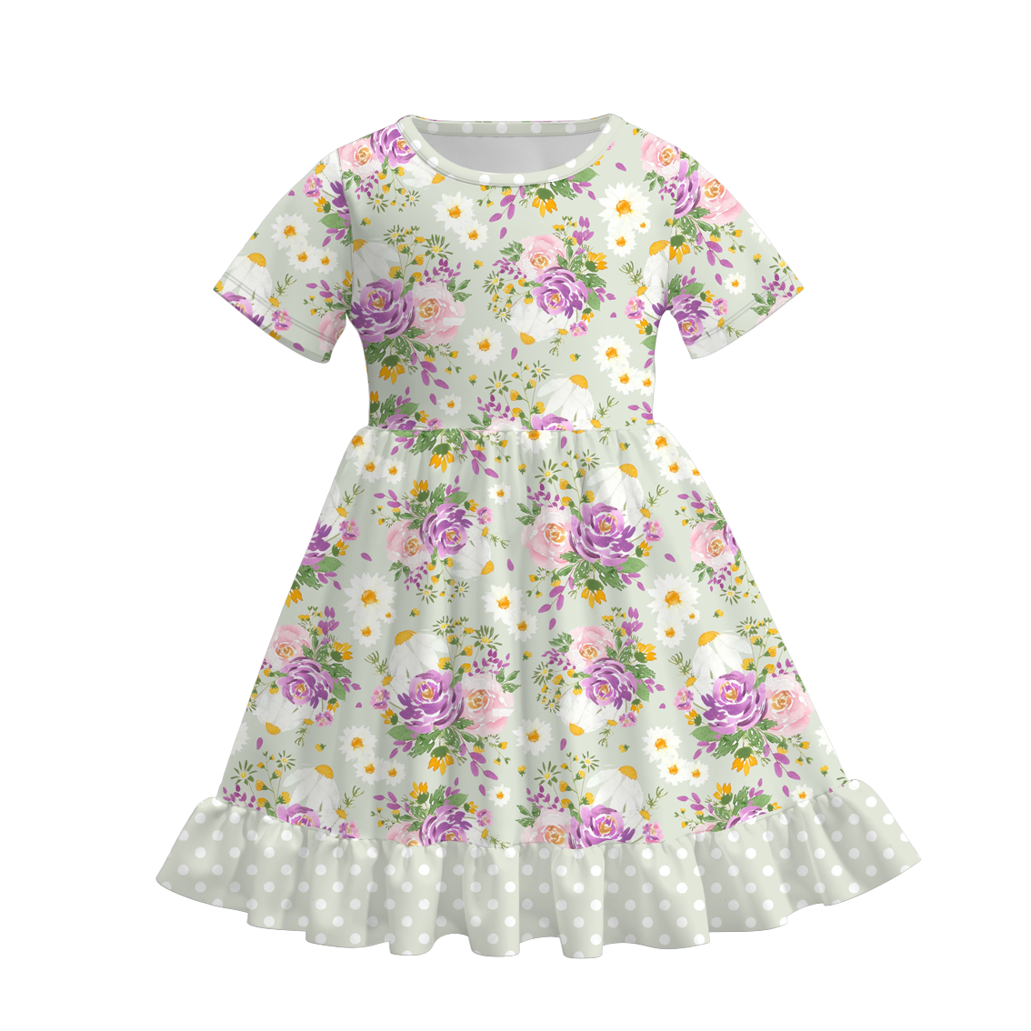 (Pre Order)Girls Spring and Summer Floral Print Dress