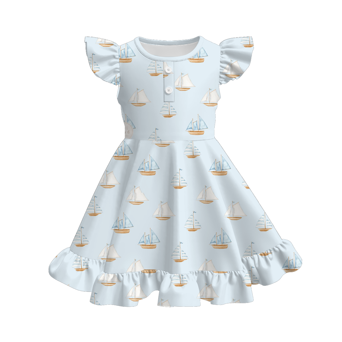 (Pre Order)Girls Spring and Summer Sea Shell Print Dress