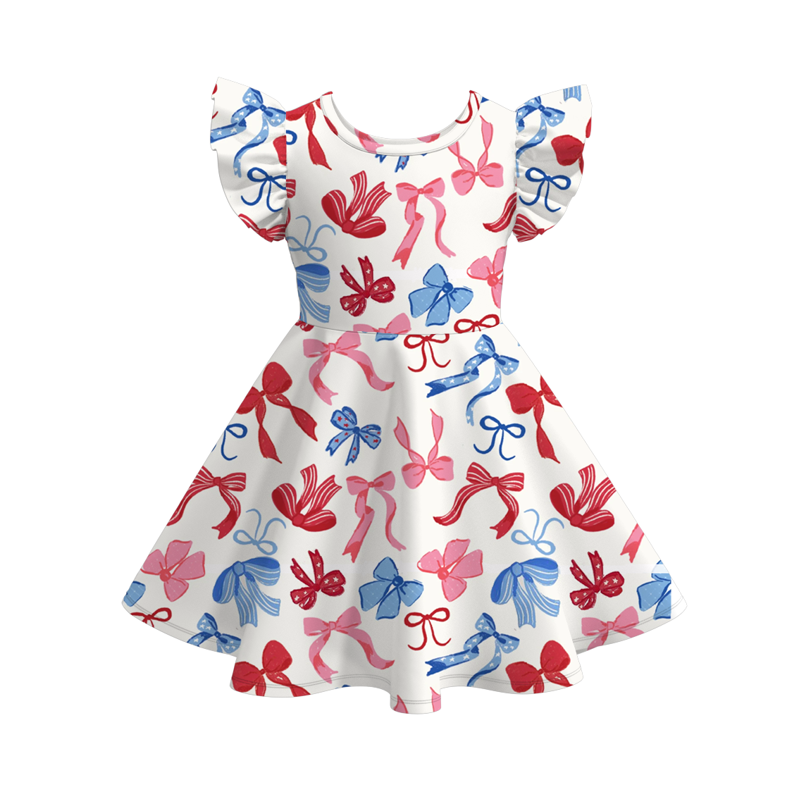 (Pre Order)Girls Patriotic Print Dress