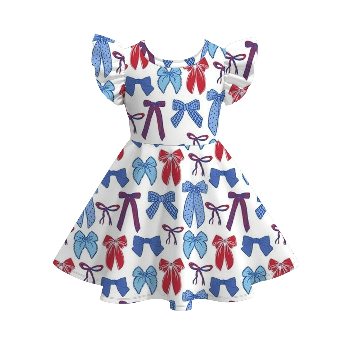 (Pre Order)Girls Patriotic Print Dress