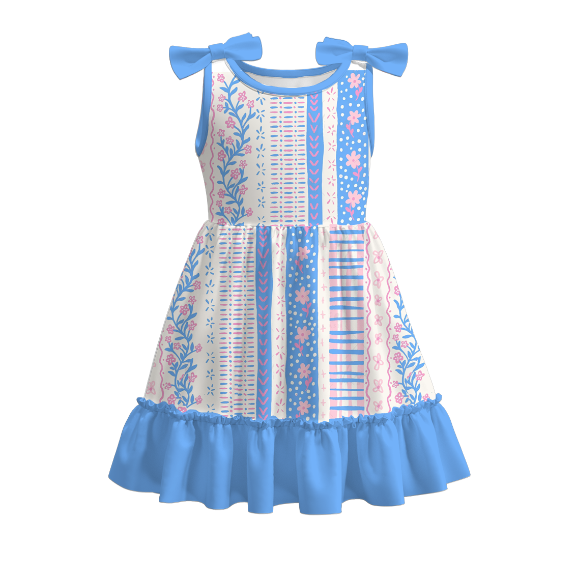 (Pre Order)Girls Patriotic&Cherry Print Dress