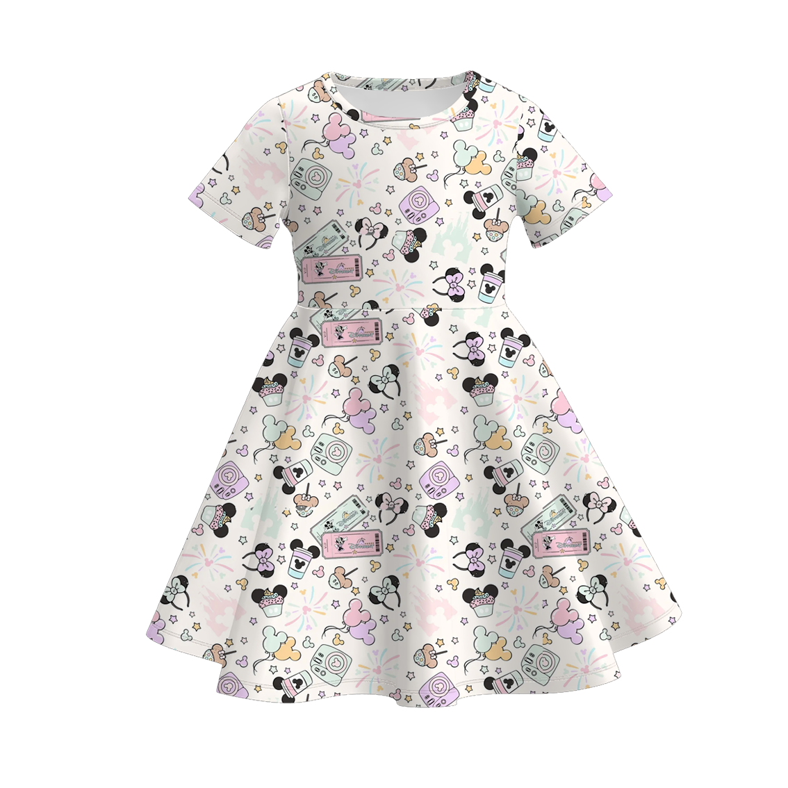 (Pre Order)Girls Spring and Summer Princess&Cartoon Print Dress
