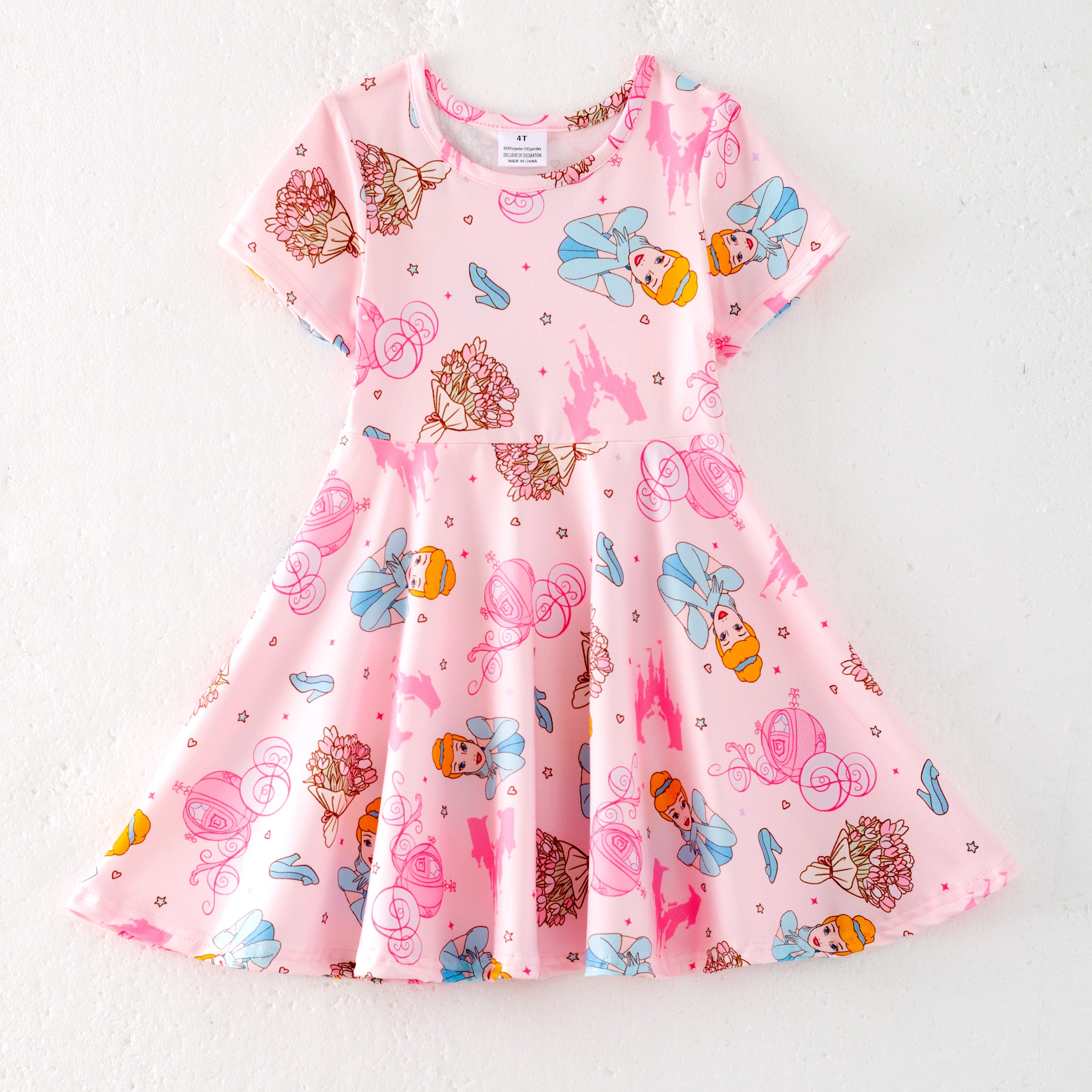 (Pre Order,Prepack Zone)Girls Spring&Summer Cartoon Print Dress(Mix Size)