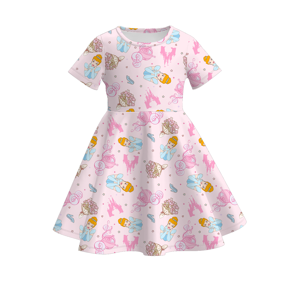 (Pre Order)Girls Spring and Summer Princess&Cartoon Print Dress