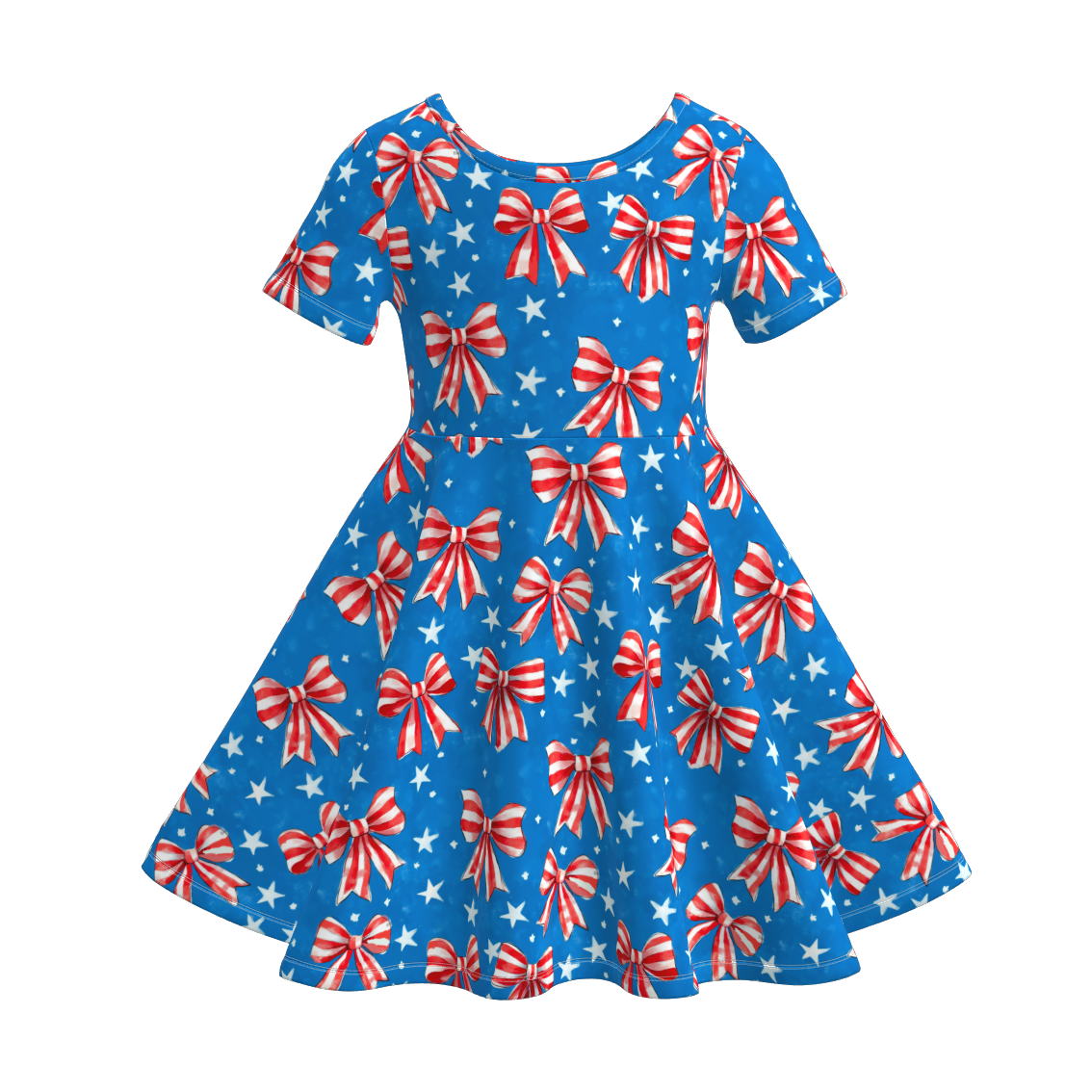 (Pre Order)Girls Patriotic Print Dress