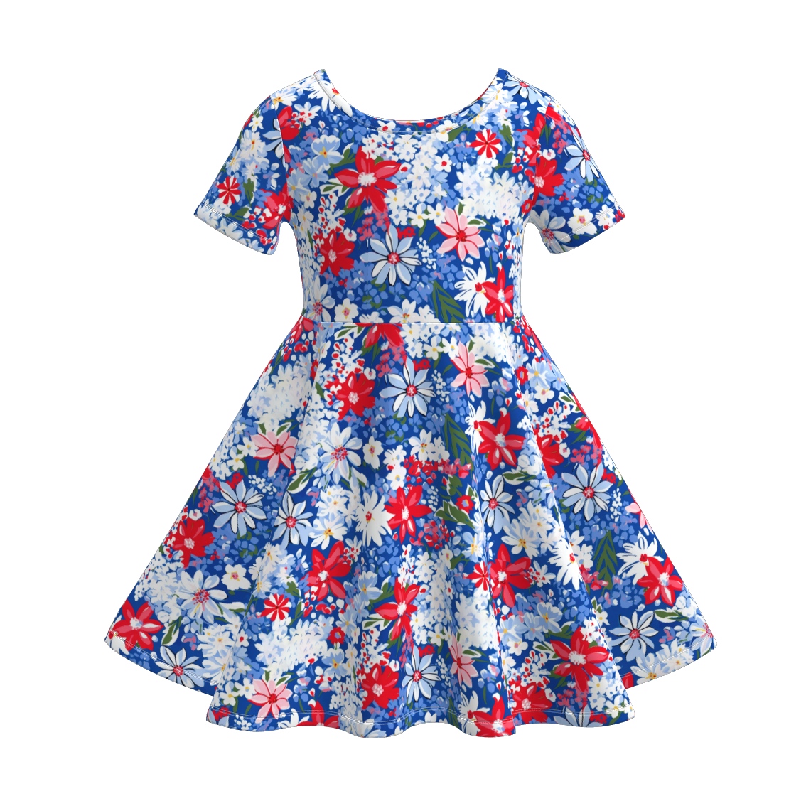 (Pre Order)Girls Patriotic Print Dress