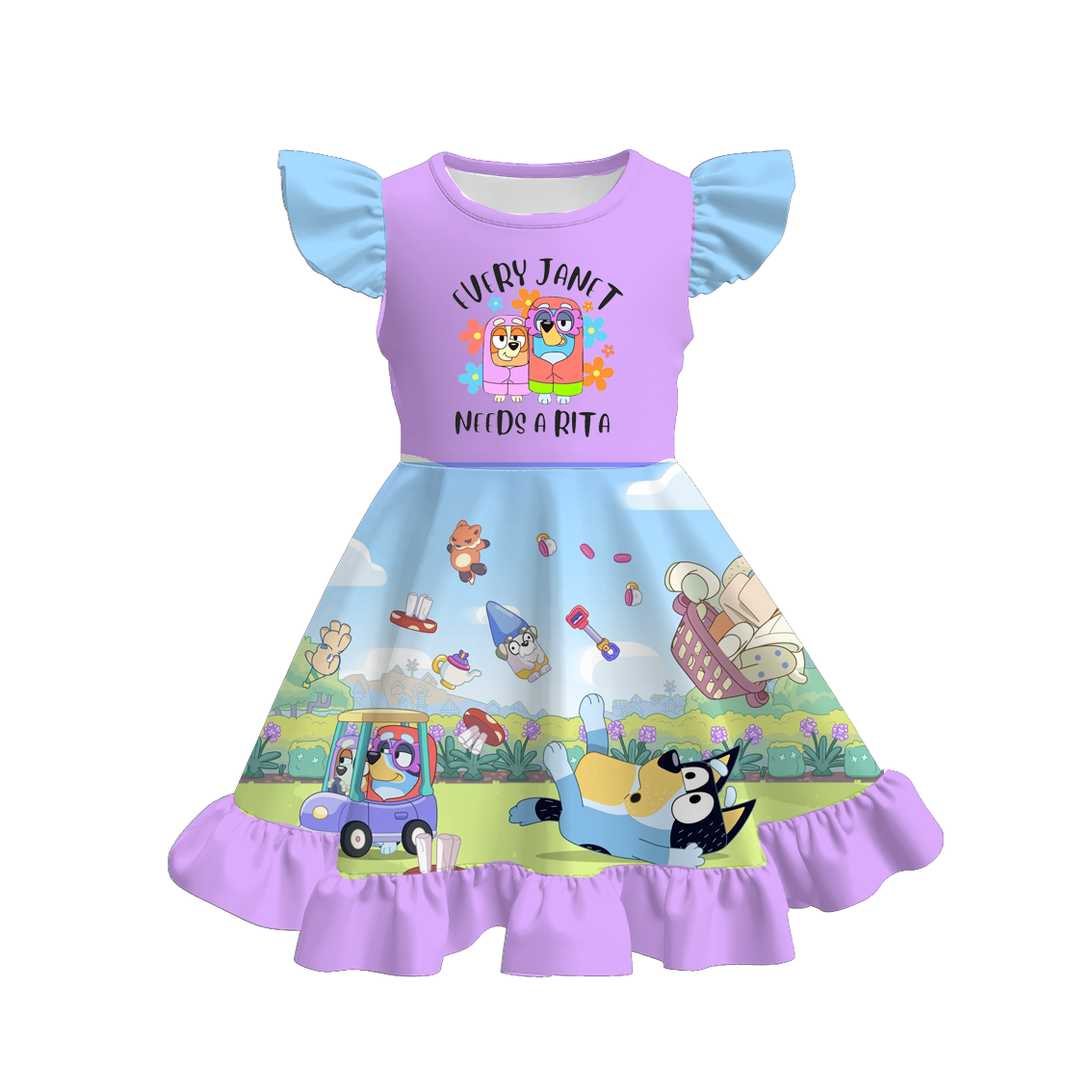 (Pre Order)Girls Spring and Summer Princess Print Dress