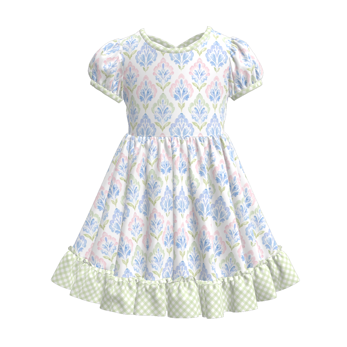 (Pre Order)Girls Spring and Summer Fruit&Bow Print Dress