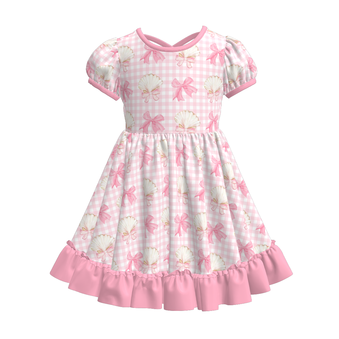 (Pre Order)Girls Spring and Summer Fruit&Bow Print Dress