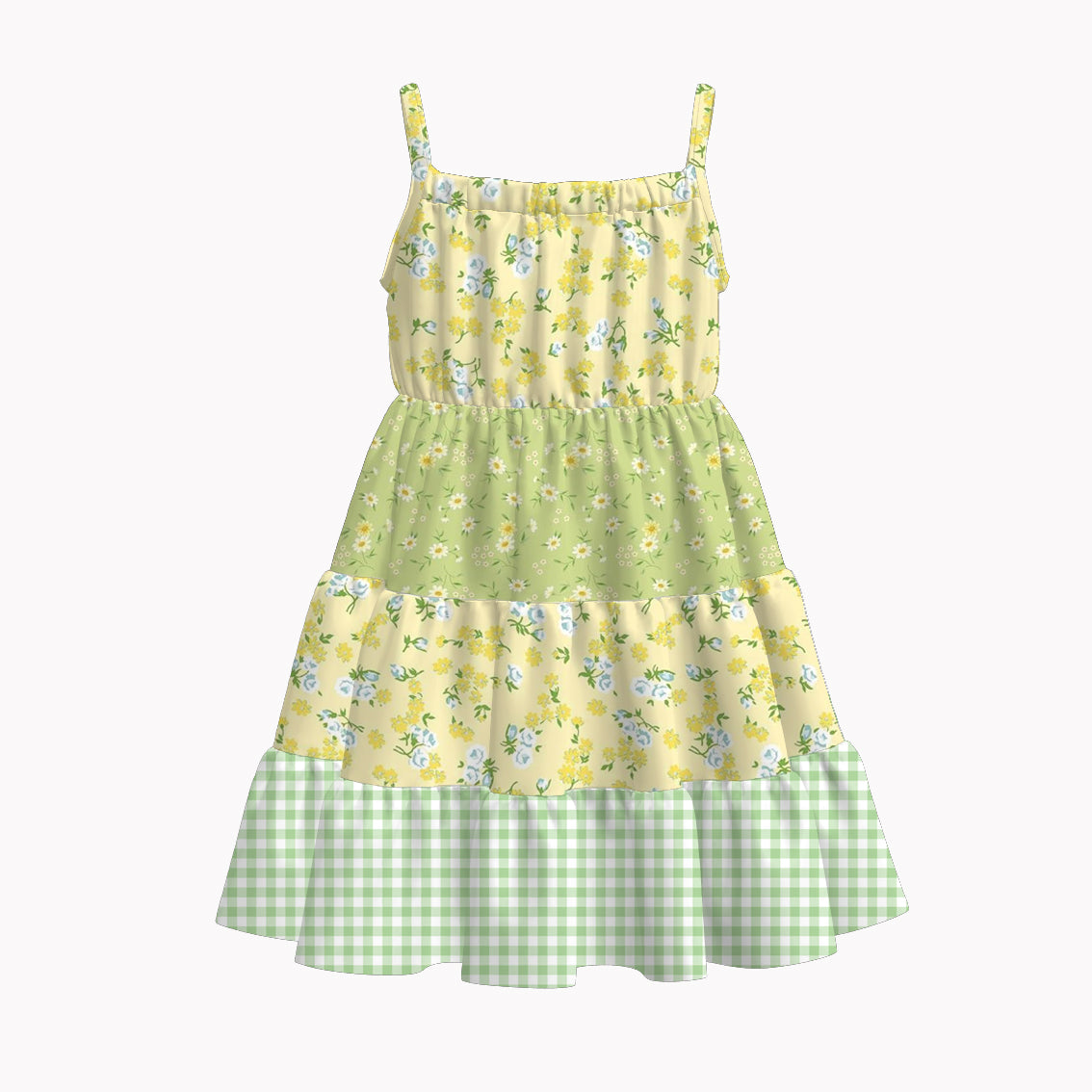 (Pre Order)Girls Spring and Summer Floral Print Slip Dress