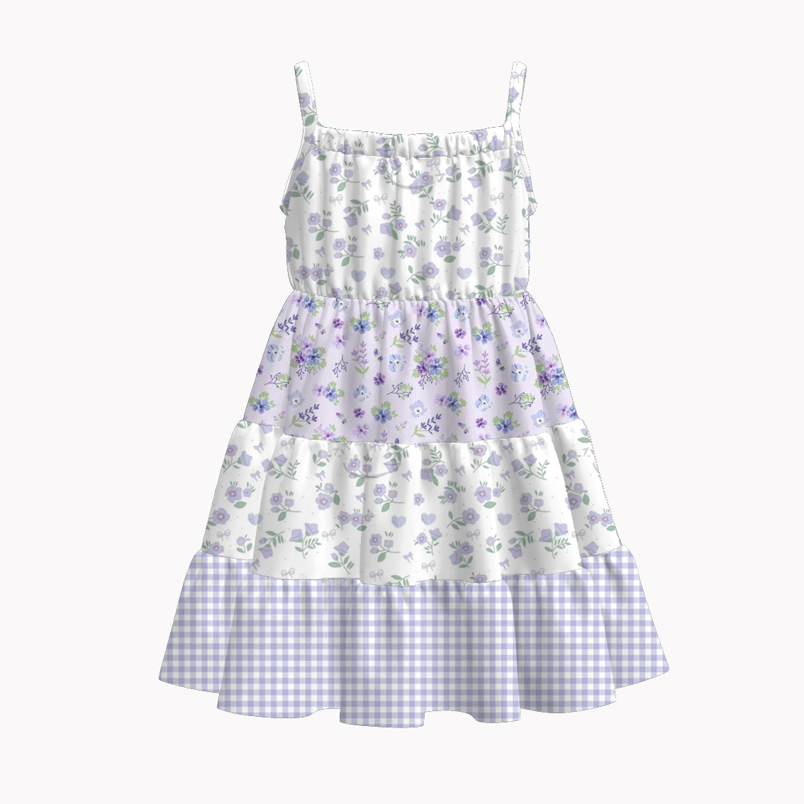 (Pre Order)Girls Spring and Summer Floral Print Slip Dress