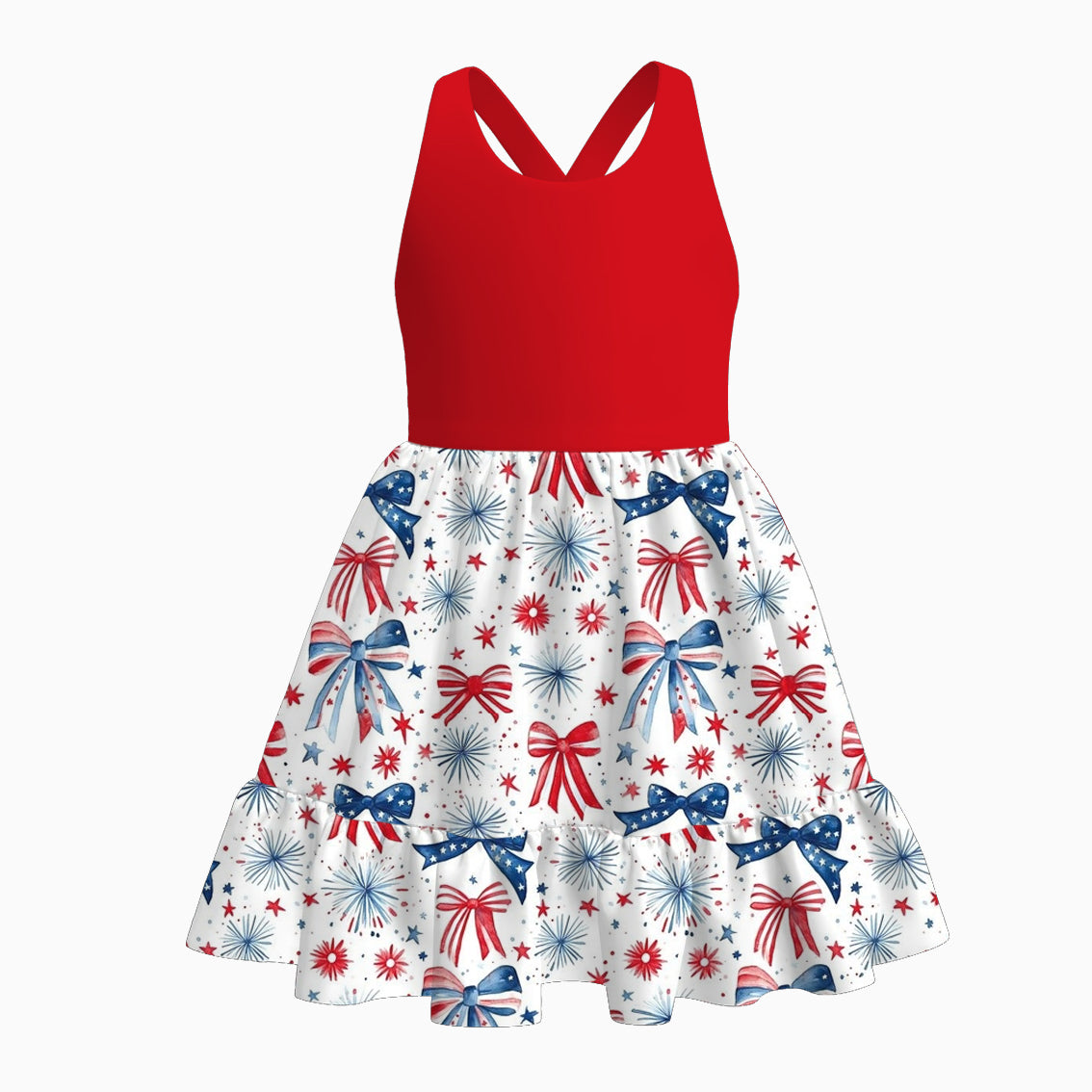 (Pre Order)Sisters Patriotic Print Dress,Romper and Set