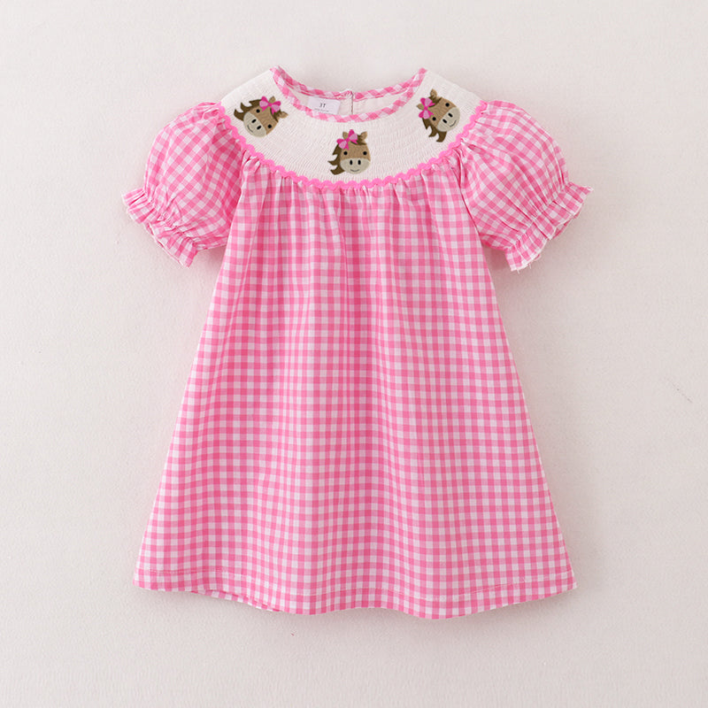 (Pre Order)Sisters Spring and Summer Horse&Chick Embroidery Smocked Dress and Romper