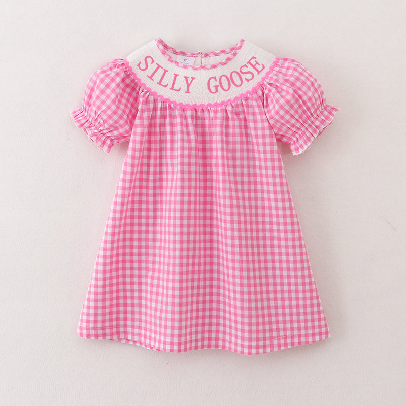 (Pre Order)Sisters Spring and Summer Silly Goose Embroidery Smocked Dress and Romper