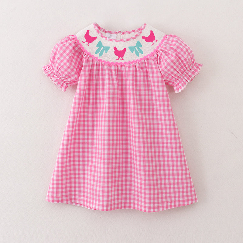 (Pre Order)Sisters Spring and Summer Horse&Chick Embroidery Smocked Dress and Romper