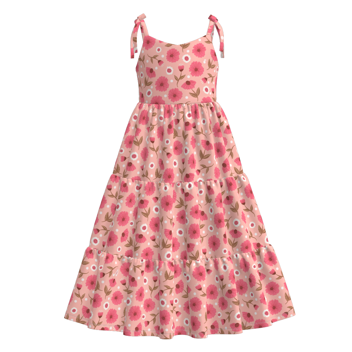 (Pre Order)Mommy and Me Spring and Summer Floral Print MAXI Dress