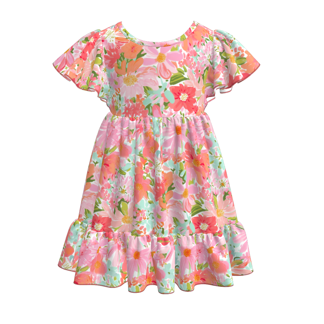 (Pre Order)Mommy and Me Spring and Summer Floral Print Dress