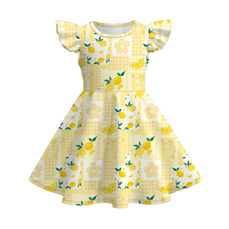 (Pre Order)Girls Spring and Summer Fruit&Bow Print Dress