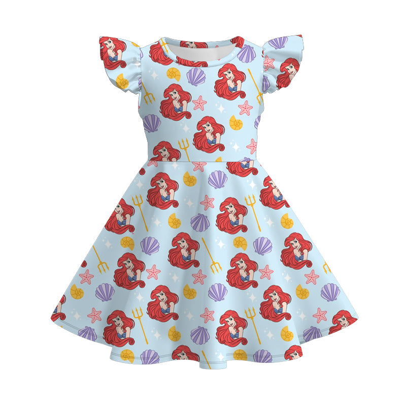 (Pre Order)Girls Spring and Summer Cartoon&Princess Print Dress