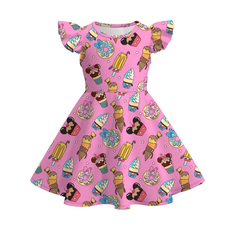 (Pre Order)Girls Spring and Summer Cartoon&Princess Print Dress