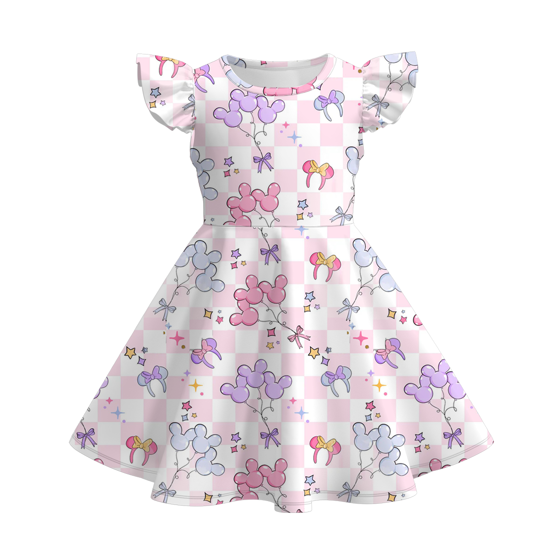 (Pre Order)Girls Spring and Summer Cartoon Print Dress