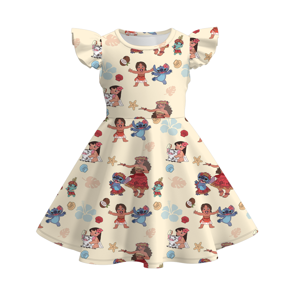 (Pre Order)Girls Spring and Summer Cartoon Print Dress