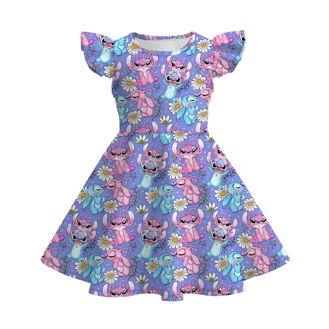 (Pre Order)Girls Spring and Summer Cartoon Print Dress