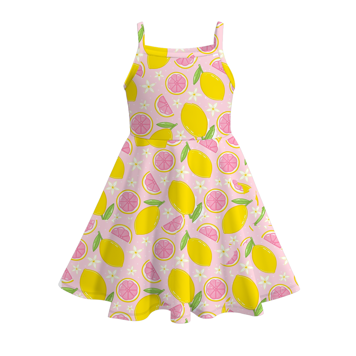 (Pre Order)Girls Spring and Summer Fruit&Floral Print Slip Dress