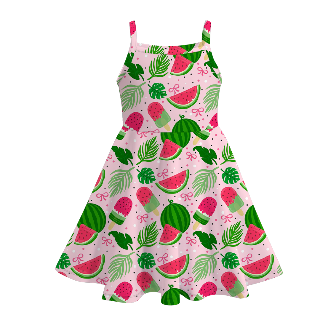 (Pre Order)Girls Spring and Summer Fruit&Floral Print Slip Dress