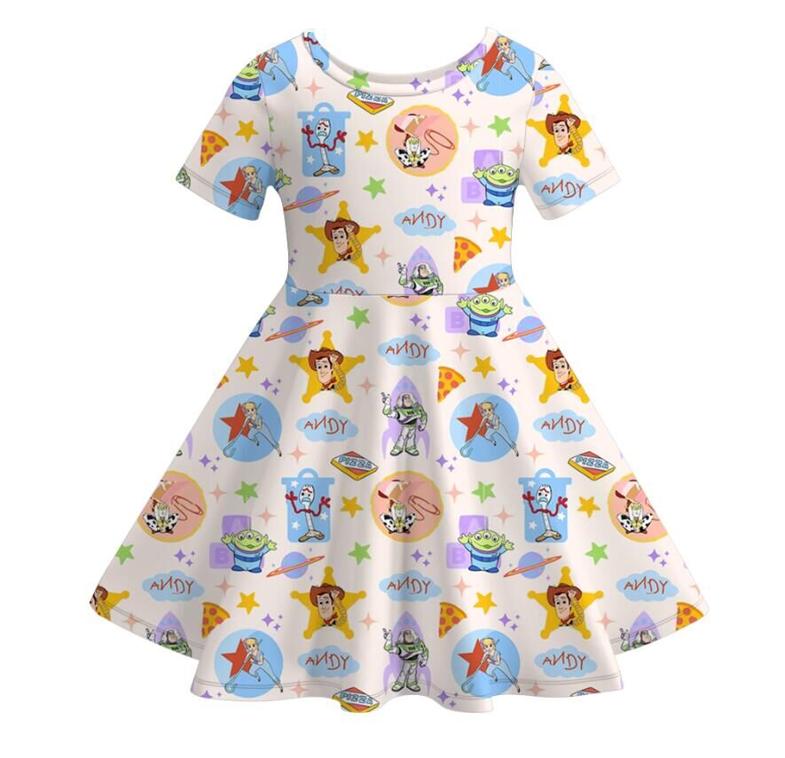 (Pre Order)Family Spring and Summer Cartoon Print Dress&Top