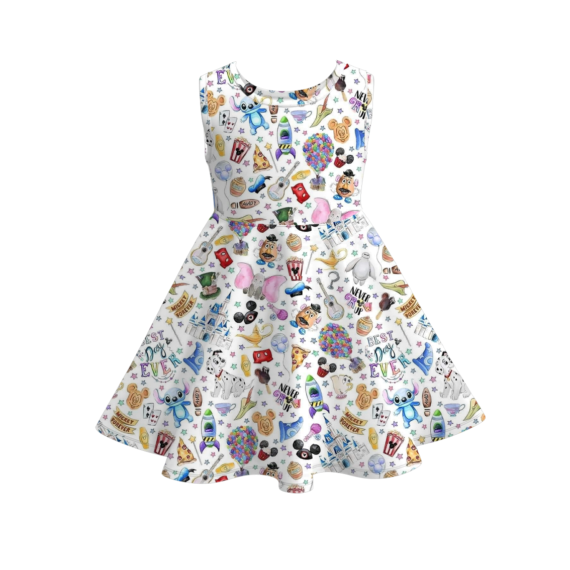 (Pre Order)Family Spring and Summer Cartoon Print Dress&Top
