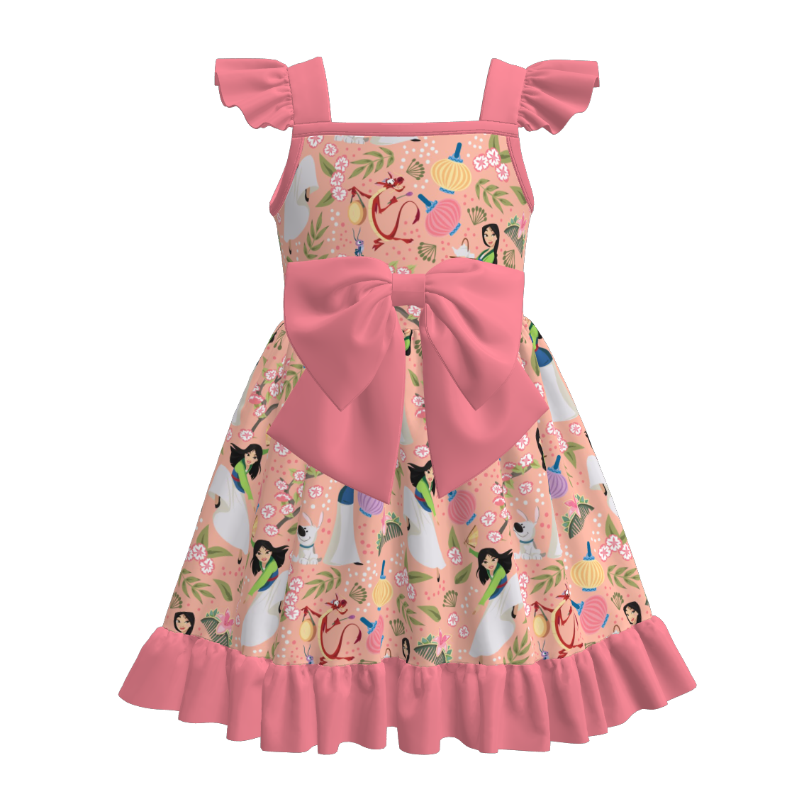 (Pre Order)Sisters Spring and Summer Cartoon Print Dress&Romper