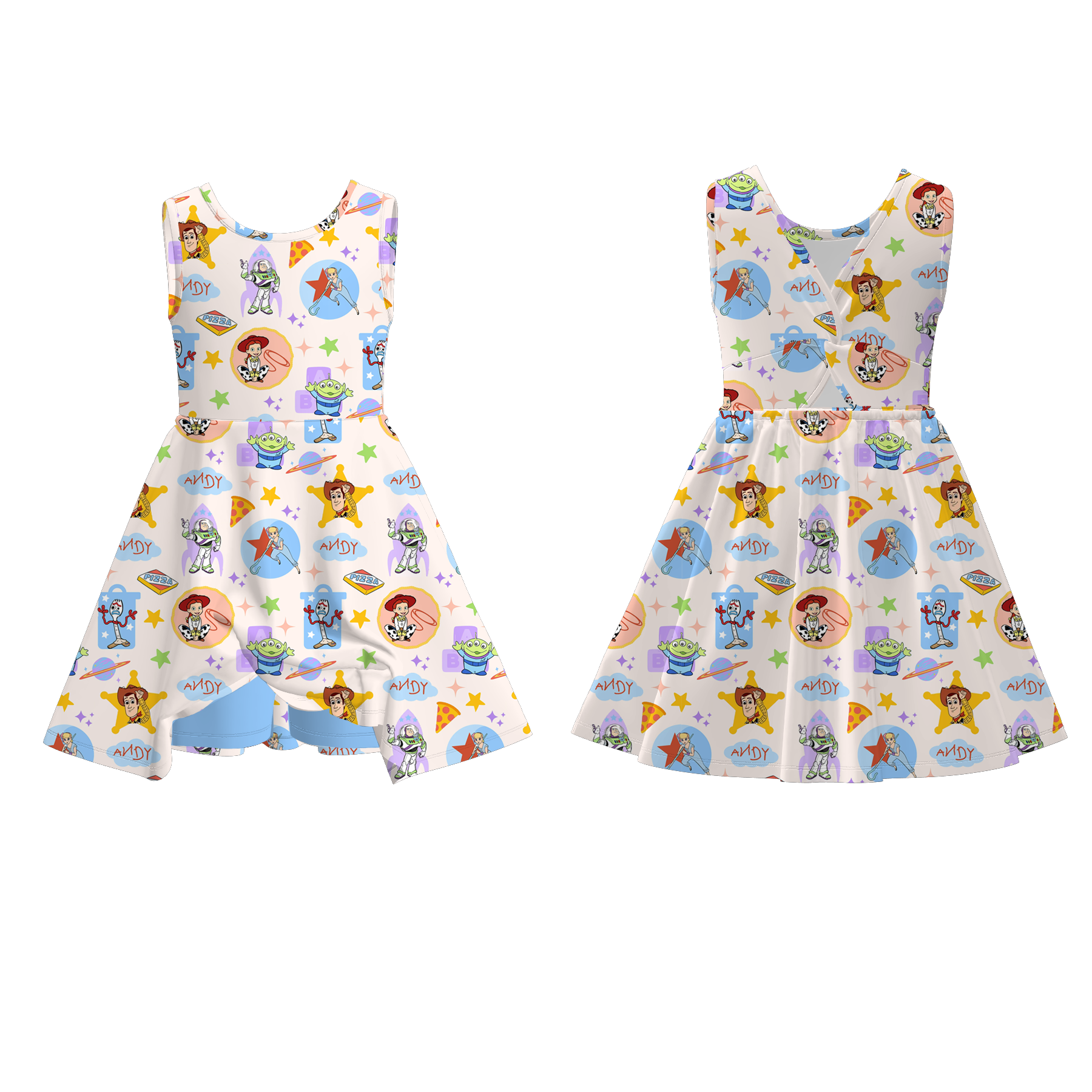 (Pre Order)Girls Spring and Summer Cartoon Print Skort Dress