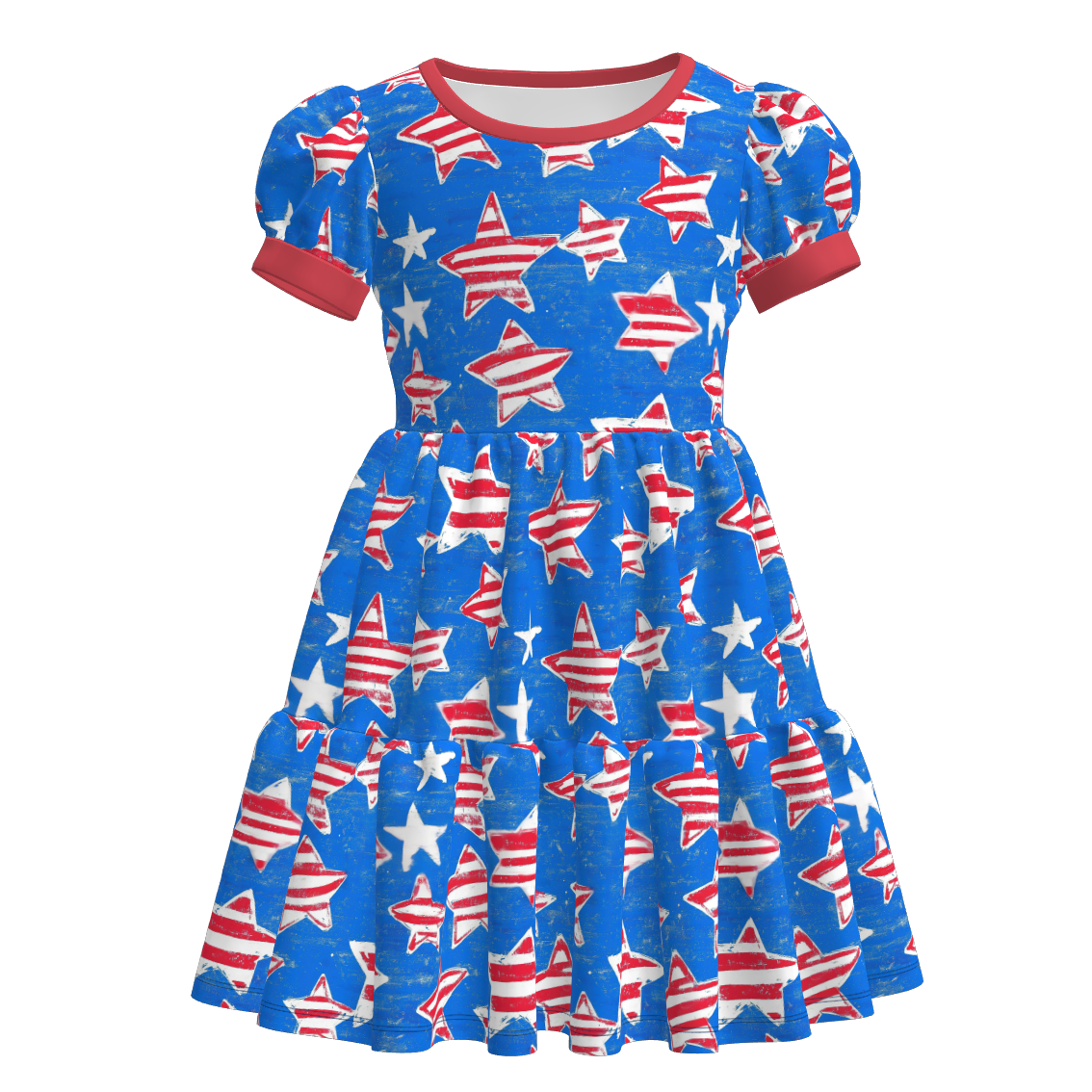 (Pre Order)Sisters Patriotic Print Dress&Bloomer Set