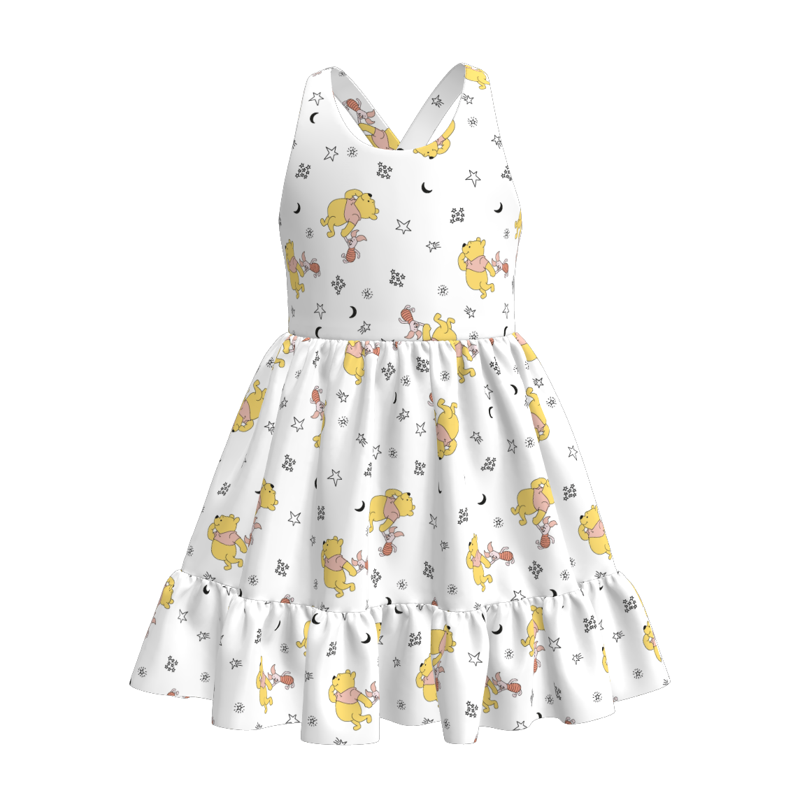 (Pre Order)Girls Spring and Summer Cartoon Print Dress