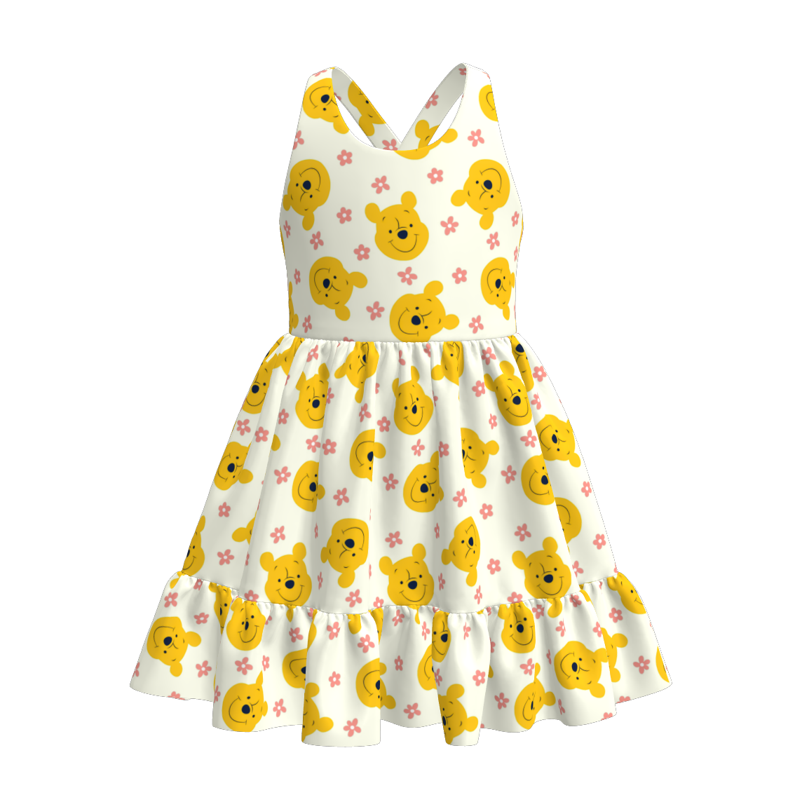 (Pre Order)Girls Spring and Summer Cartoon Print Dress