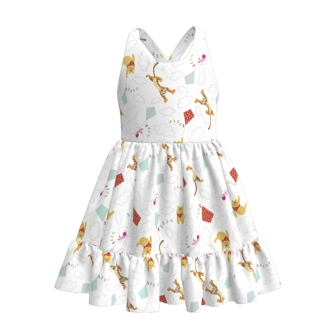 (Pre Order)Girls Spring and Summer Cartoon Print Dress
