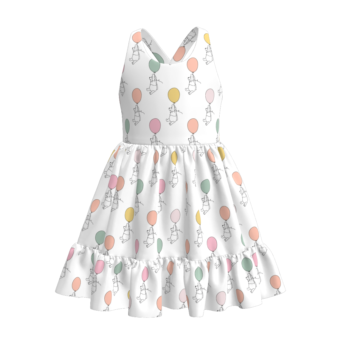 (Pre Order)Girls Spring and Summer Cartoon Print Dress