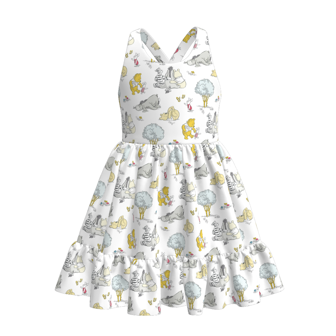 (Pre Order)Girls Spring and Summer Cartoon Print Dress