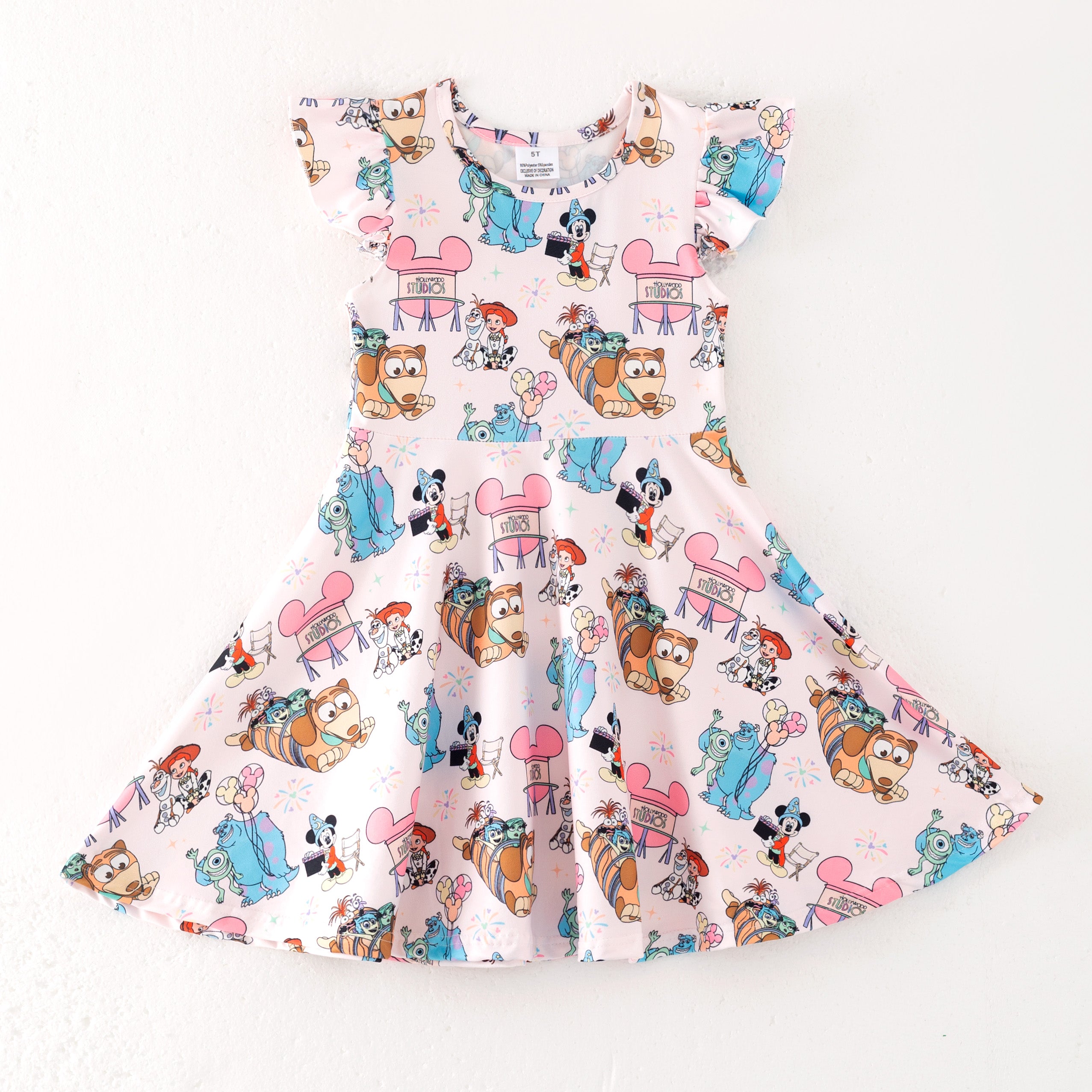 (Pre Order)Girls Spring and Summer Cartoon Print Dress