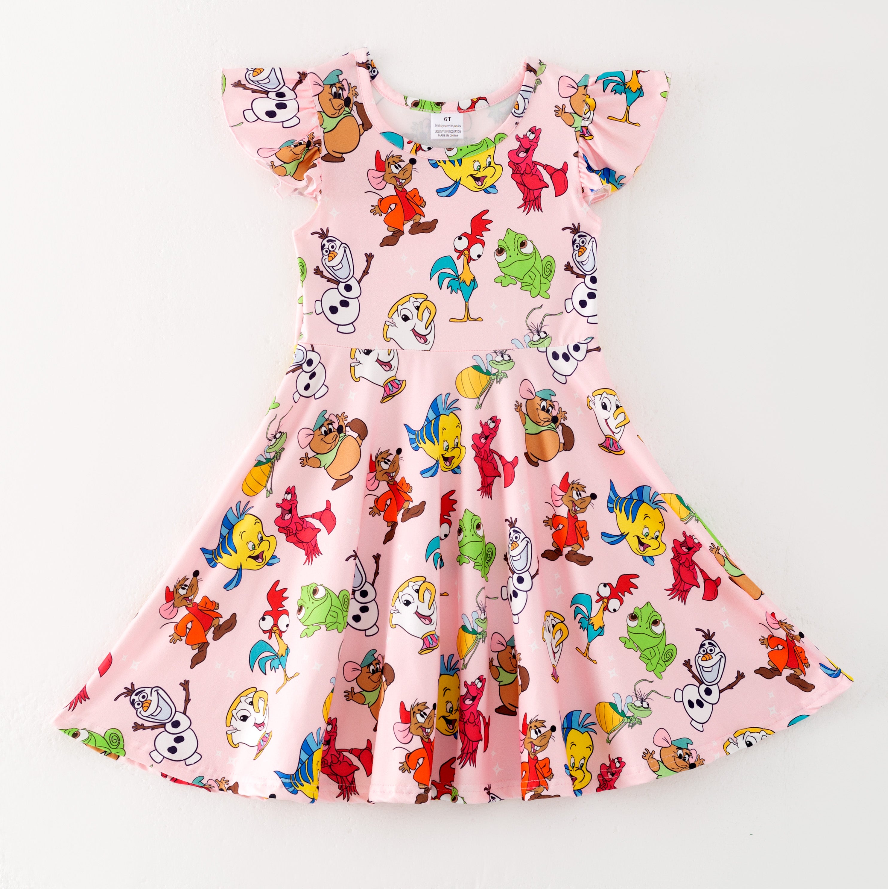 (Pre Order)Girls Spring and Summer Cartoon Print Dress