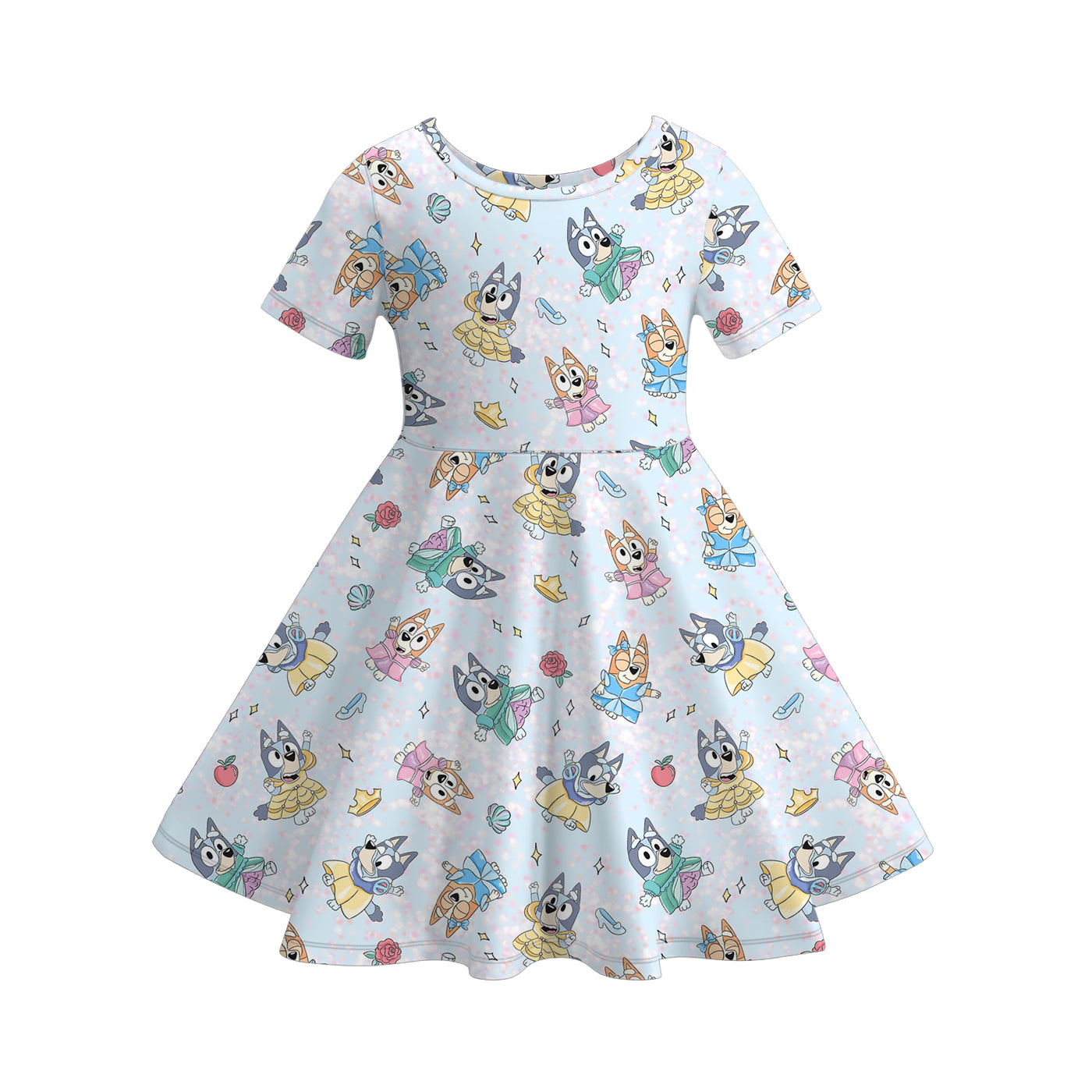 (Pre Order)Girls Spring and Summer Cartoon Print Dress