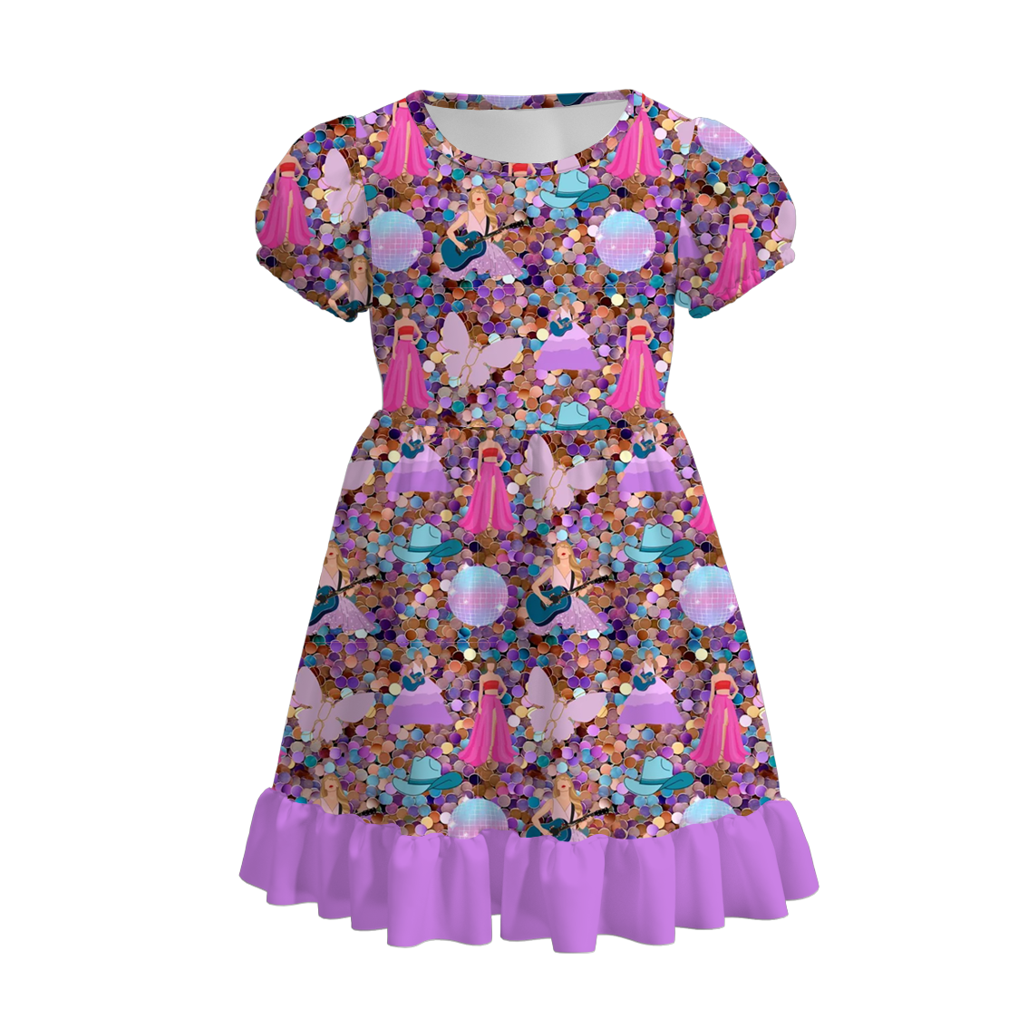 (Pre Order)Girls Spring and Summer Character Print Dress